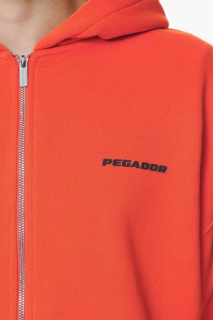 Pegador Logo Oversized Sweat Jacket Washed Signal Red Gum