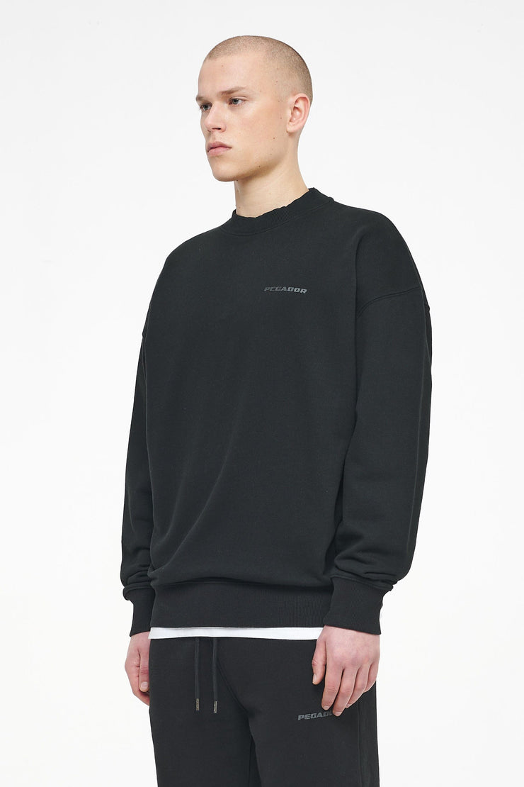 Pegador Logo Oversized Sweater Vintage Washed Black Ink Gum