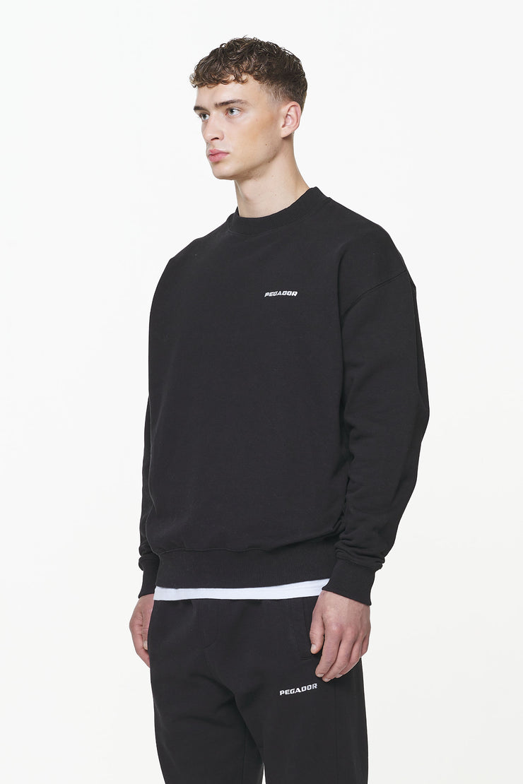 Pegador Logo Oversized Sweater Vintage Washed Onyx Black