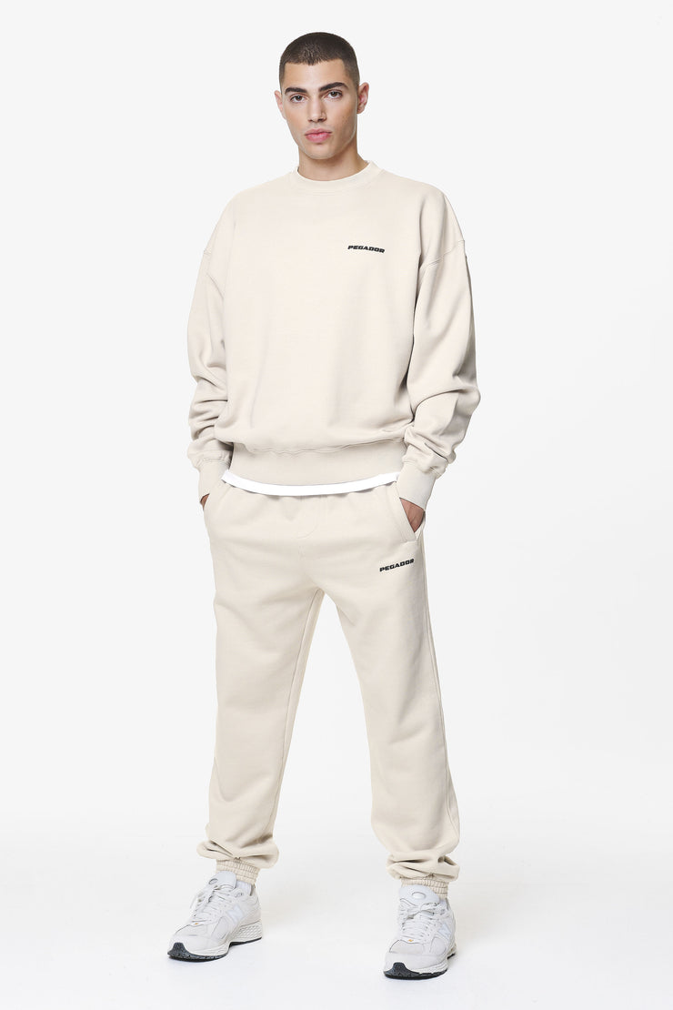 Pegador Logo Oversized Sweater Washed Dust Cream Gum