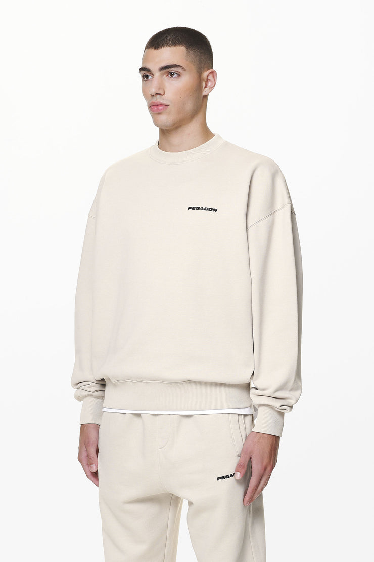 Pegador Logo Oversized Sweater Washed Dust Cream Gum