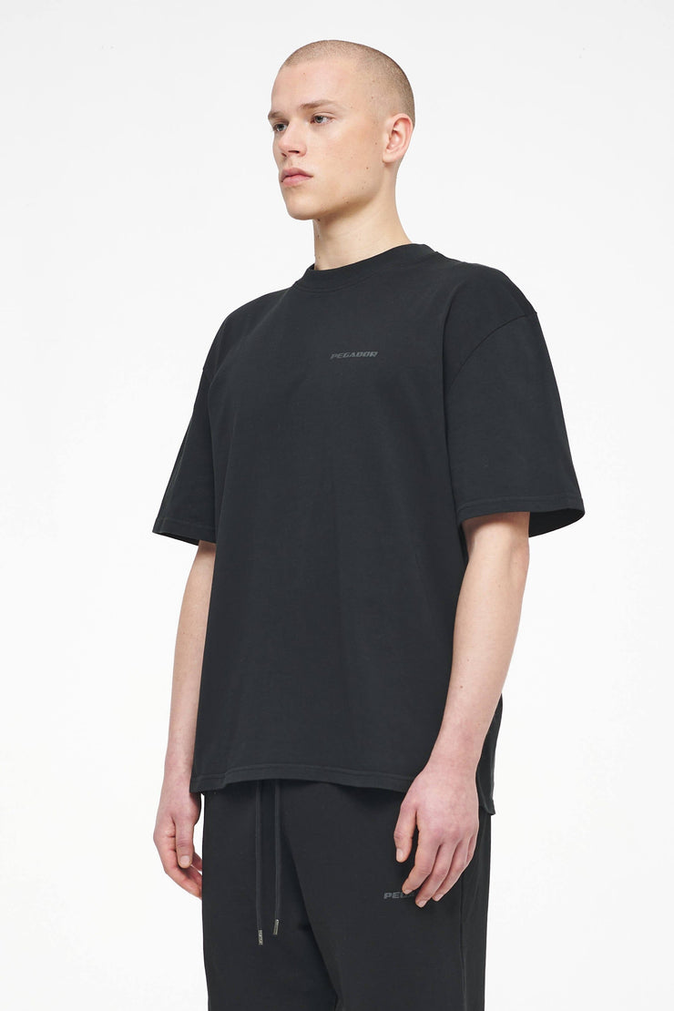Pegador Logo Oversized Tee Vintage Washed Black Ink Gum