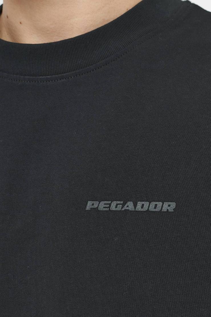 Pegador Logo Oversized Tee Vintage Washed Black Ink Gum