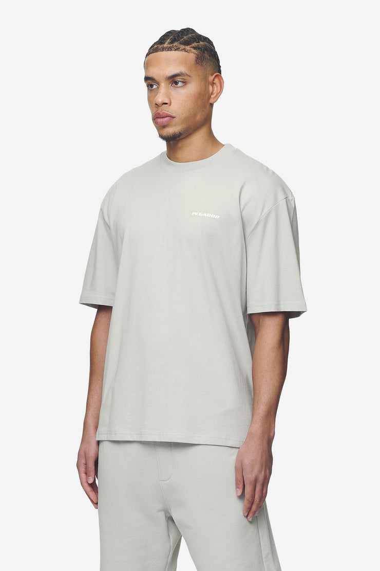 Pegador Logo Oversized Tee Washed Pearl Grey White Gum