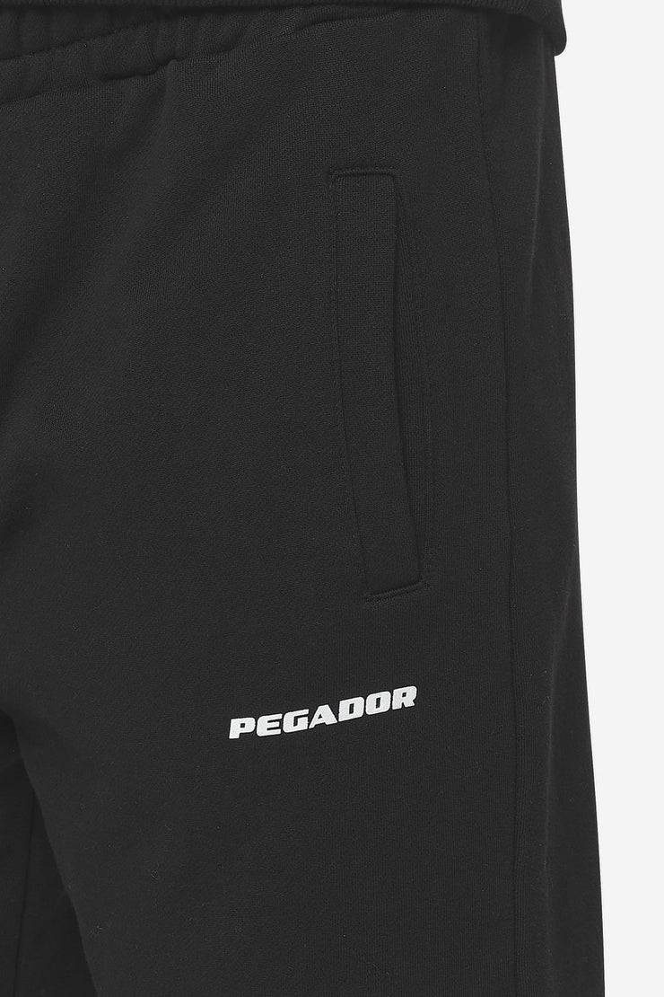Pegador Logo Wide Sweat Pants Washed Black White Gum