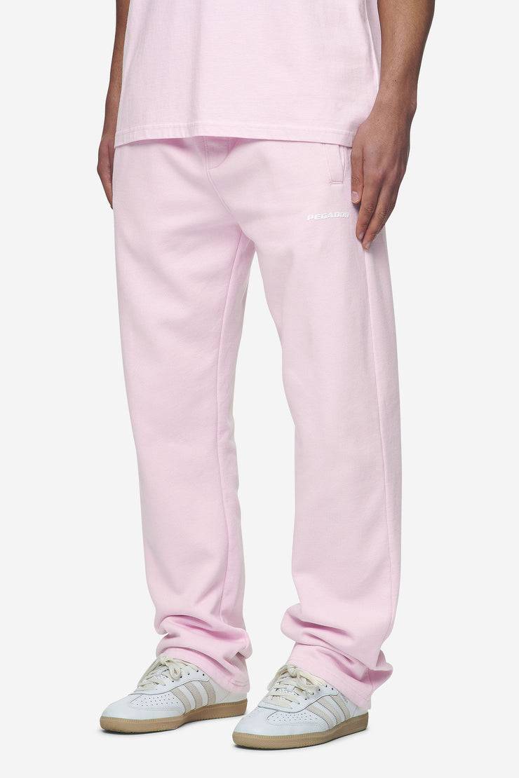 Pegador Logo Wide Sweat Pants Washed Bubblegum White Gum