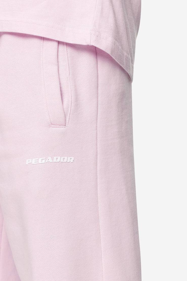Pegador Logo Wide Sweat Pants Washed Bubblegum White Gum