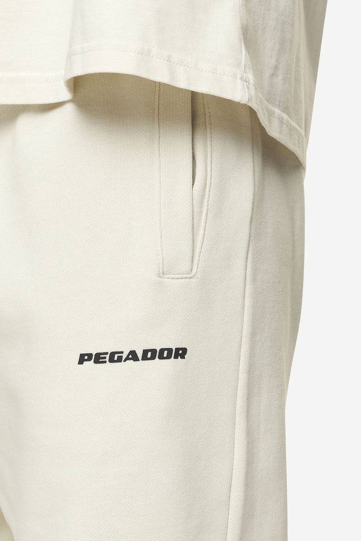 Pegador Logo Wide Sweat Pants Washed Salty Cream Black Gum