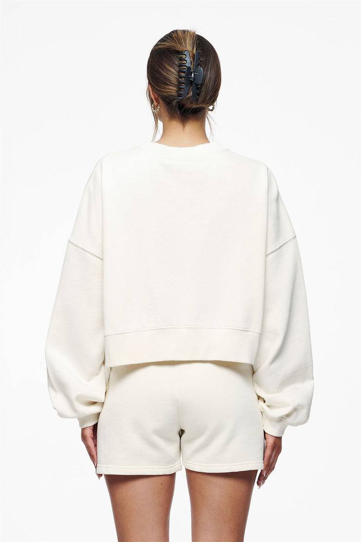 Pegador Londa Cropped Oversized Sweater Vintage Washed Unbleached Gum