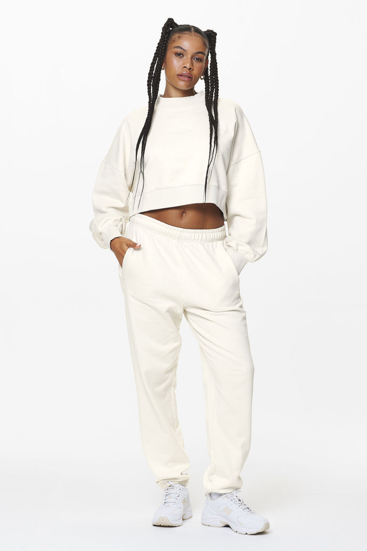 Pegador Londa Cropped Oversized Sweater Washed Salty Cream Gum