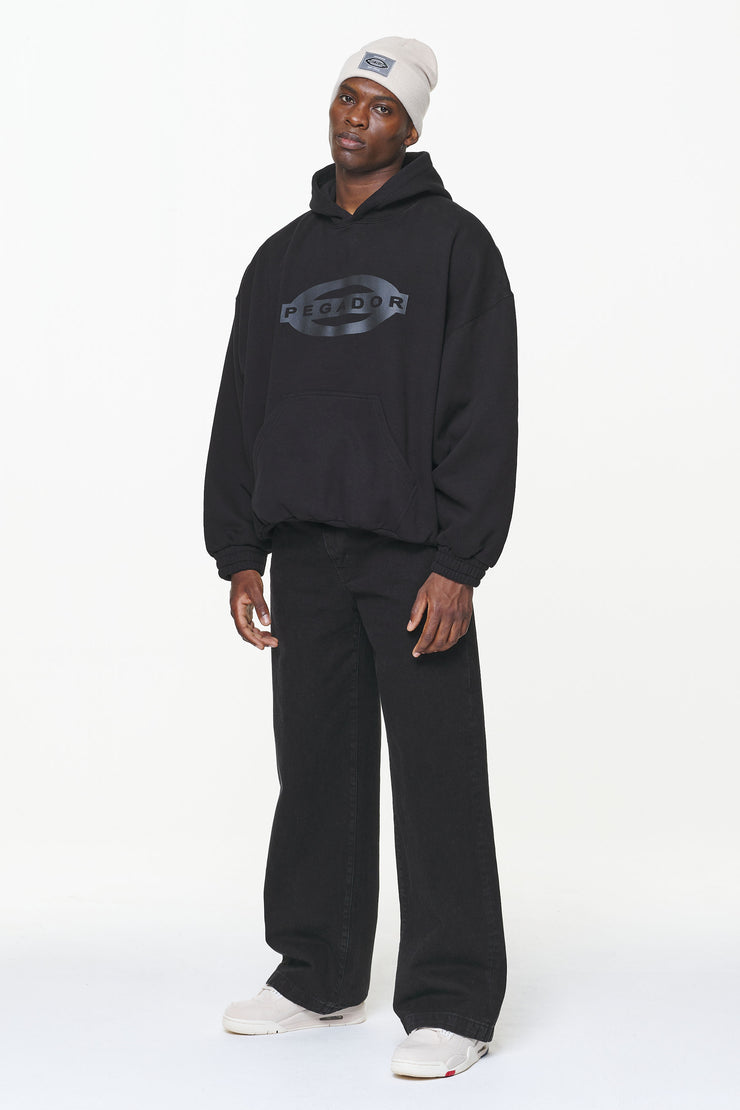 Pegador Loom Loose Hoodie Vintage Washed Onyx Black