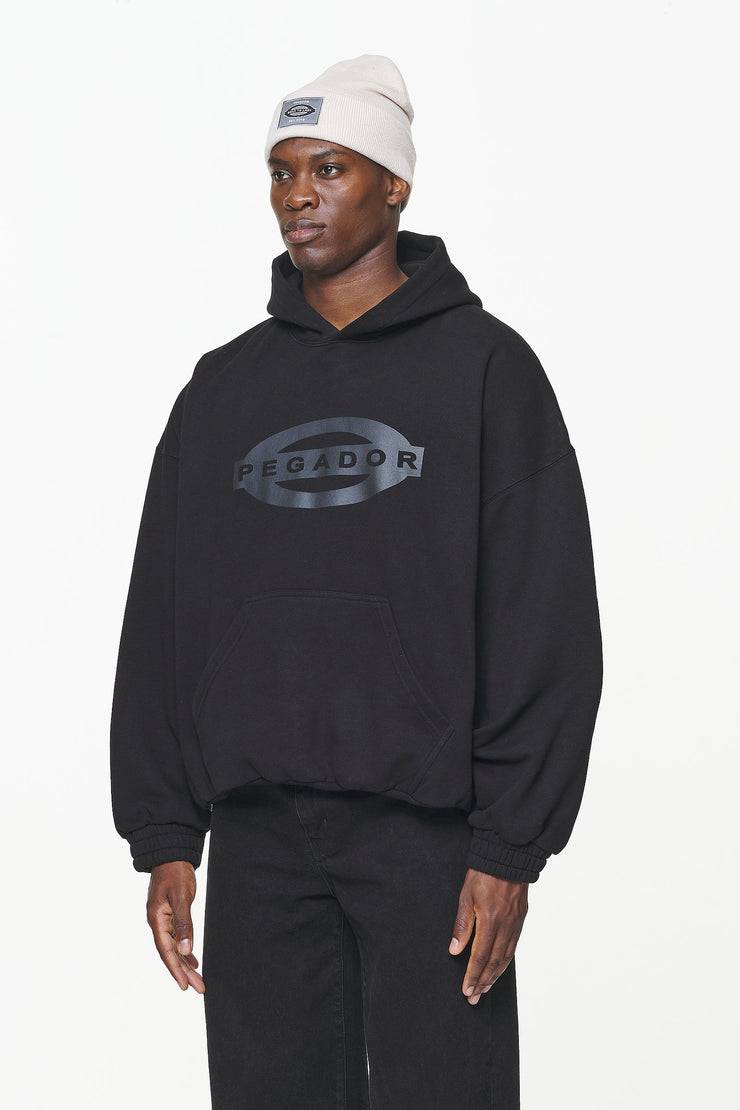 Pegador Loom Loose Hoodie Vintage Washed Onyx Black