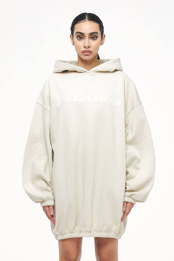 Pegador Lulea Oversized Hoodie Dress Vintage Washed Angels Cream
