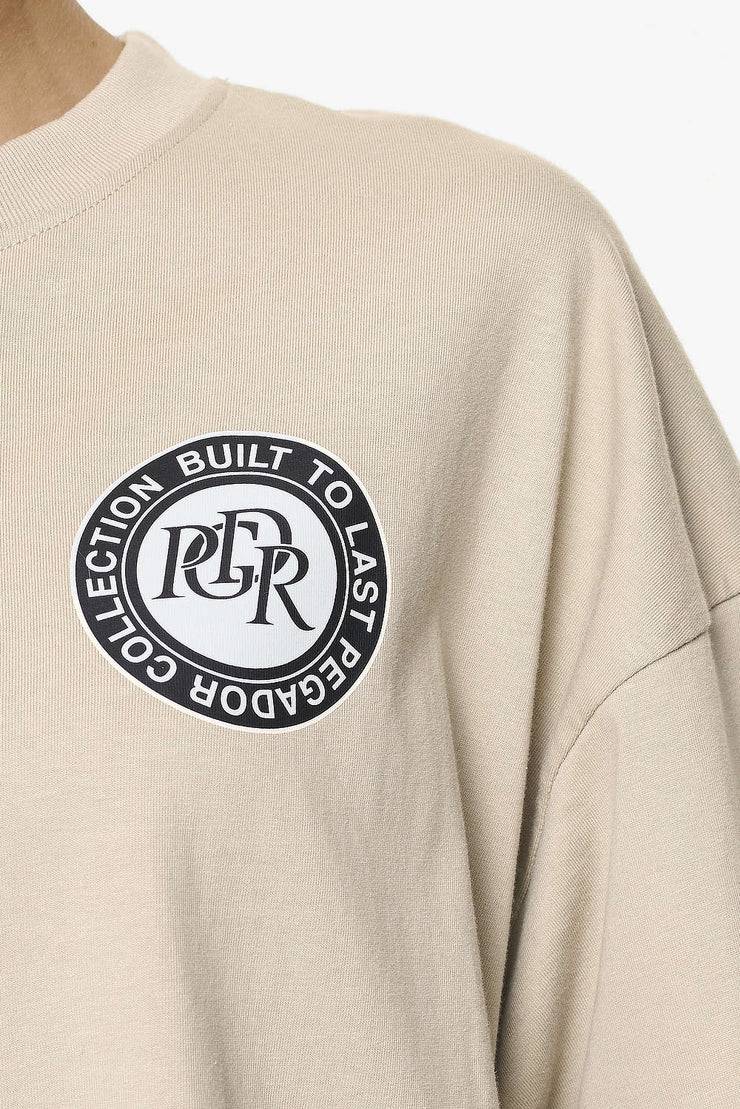 Pegador Lydney Heavy Oversized Tee Vintage Washed Fossil Taupe