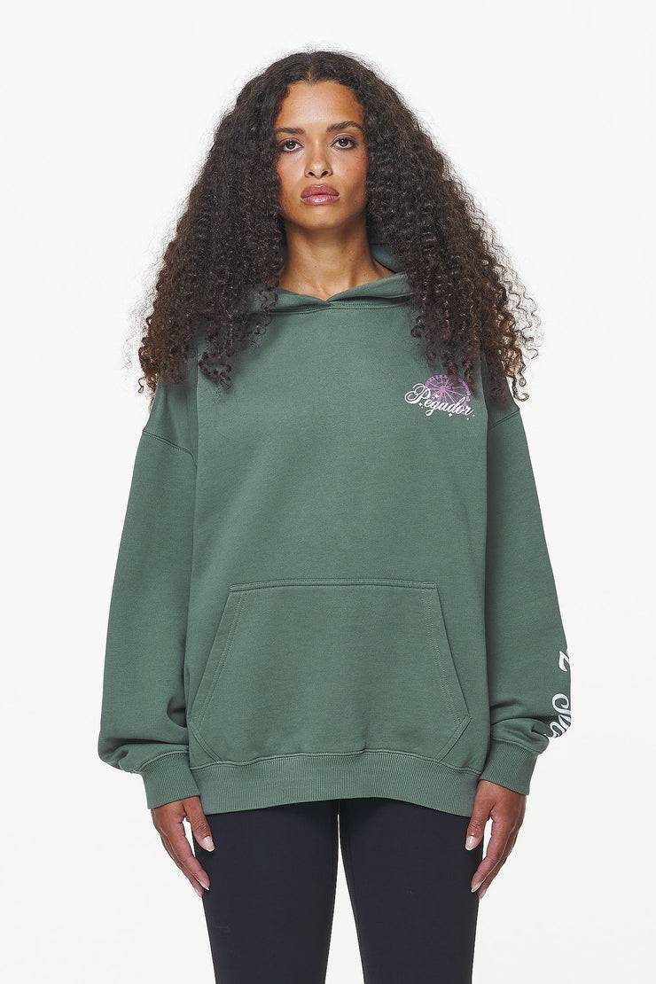 Pegador Mall Oversized Hoodie Vintage Washed Garden Green