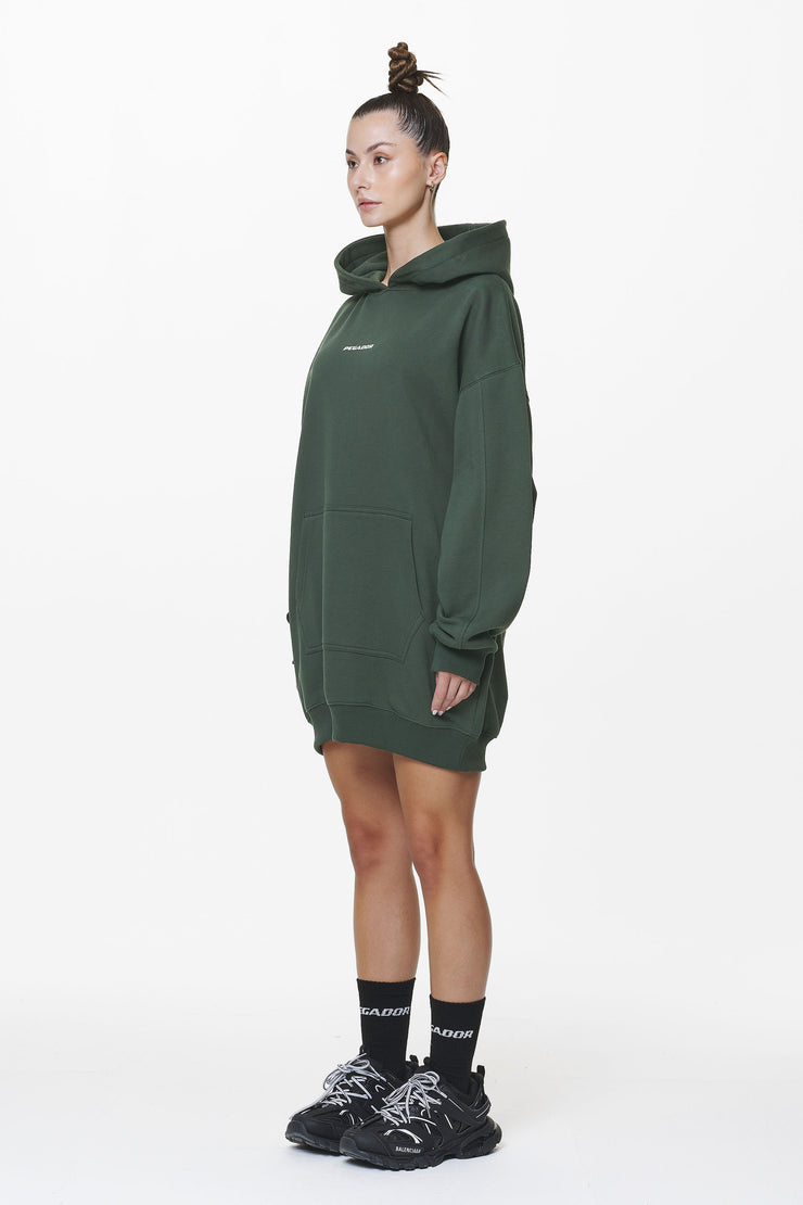Pegador Malm Logo Oversized Hoodie Dress Washed Sage Green