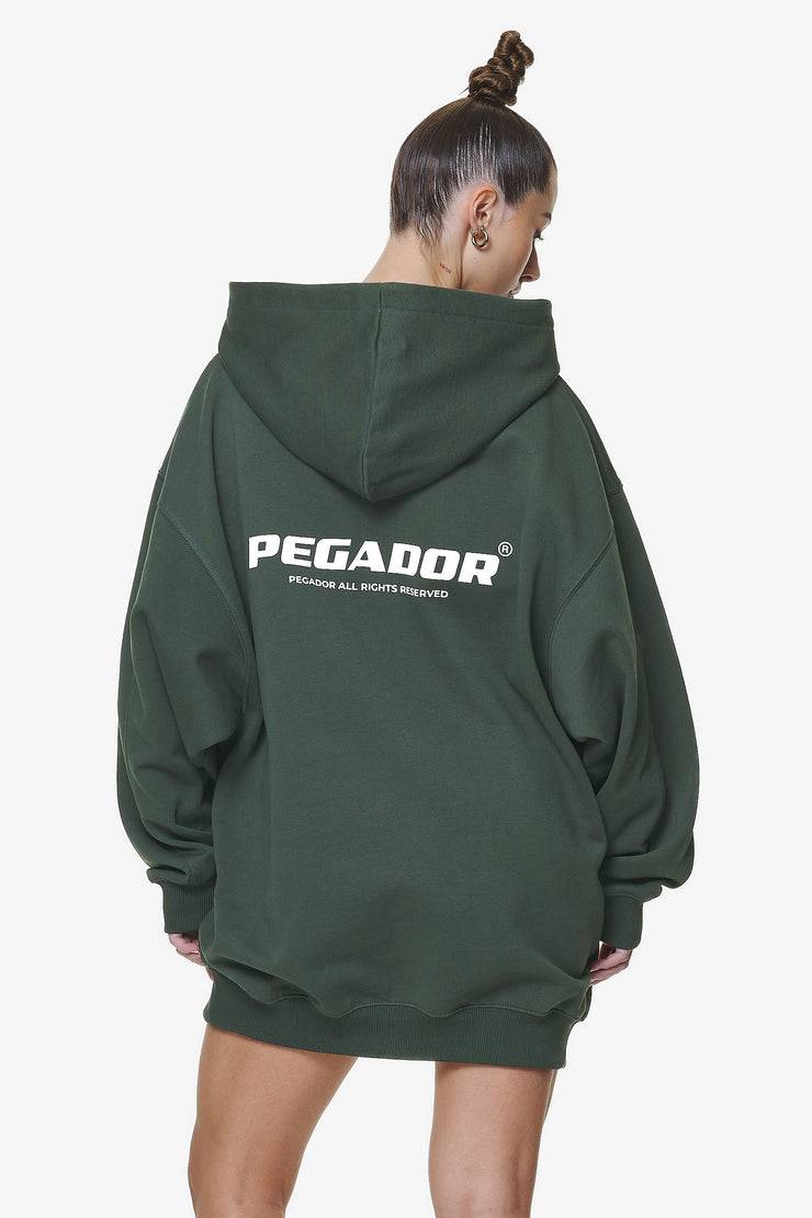 Pegador Malm Logo Oversized Hoodie Dress Washed Sage Green