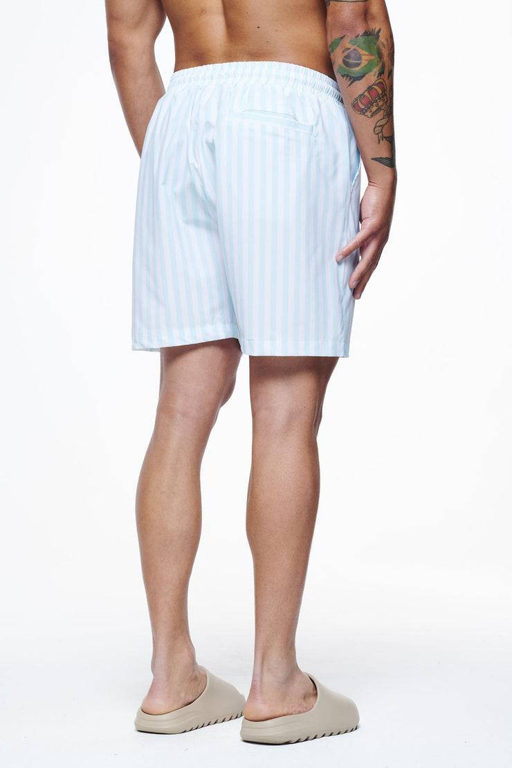 Pegador Manett Striped Swim Shorts Riviera Blue White