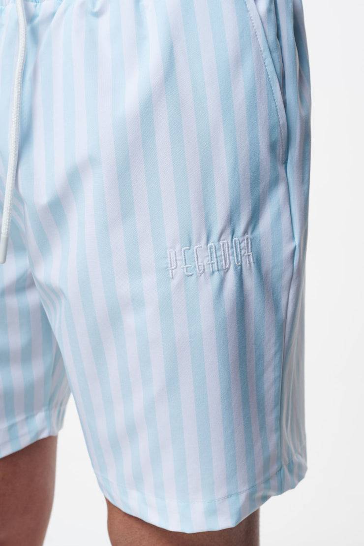 Pegador Manett Striped Swim Shorts Riviera Blue White