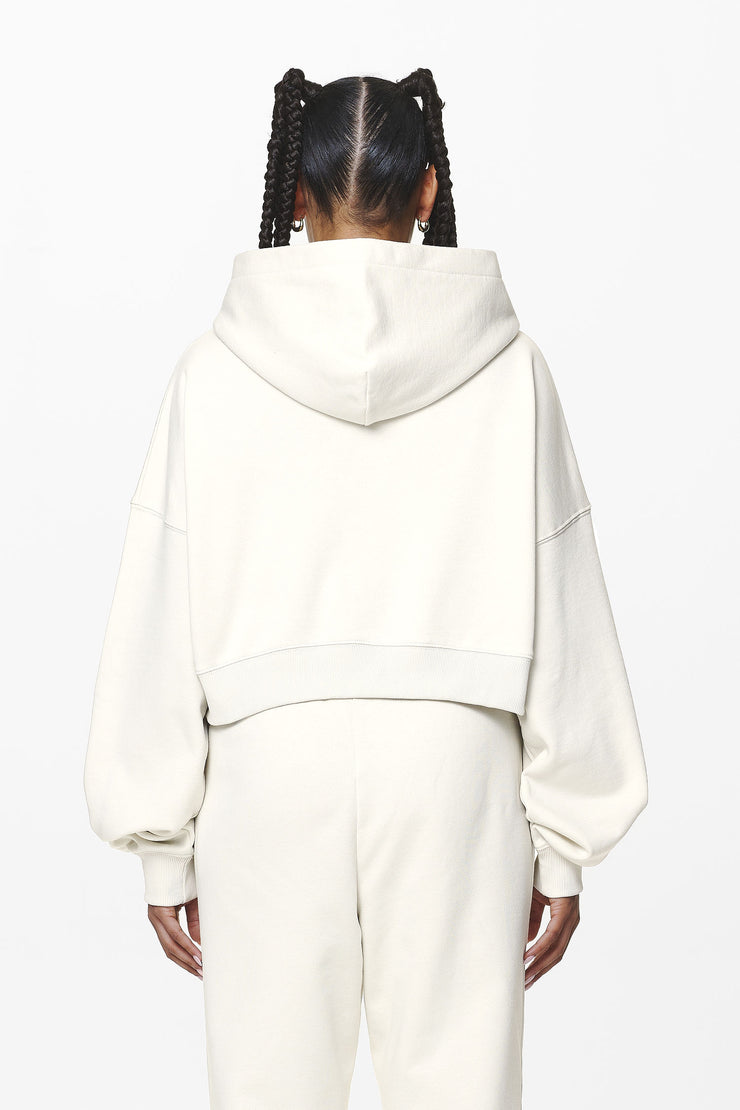Pegador Marla Cropped Zip Hoodie Washed Salty Cream Gum
