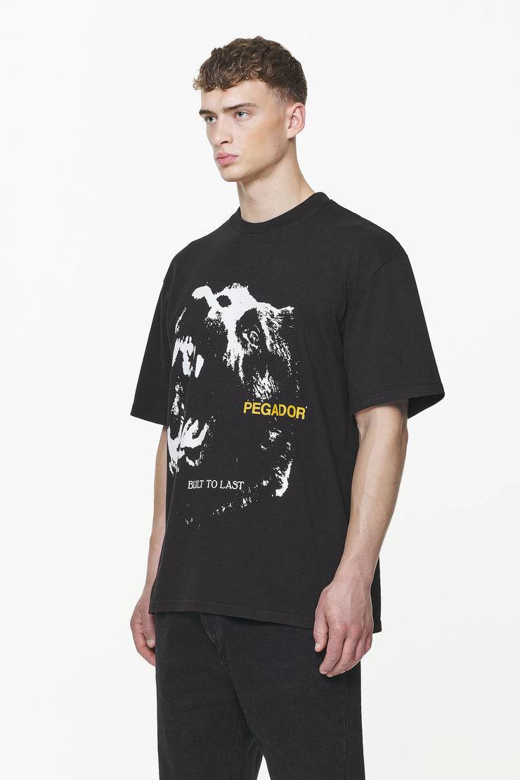 Pegador Nether Oversized Tee Vintage Washed Onyx Black
