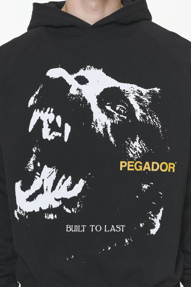 Pegador Nether Raglan Hoodie Vintage Washed Onyx Black