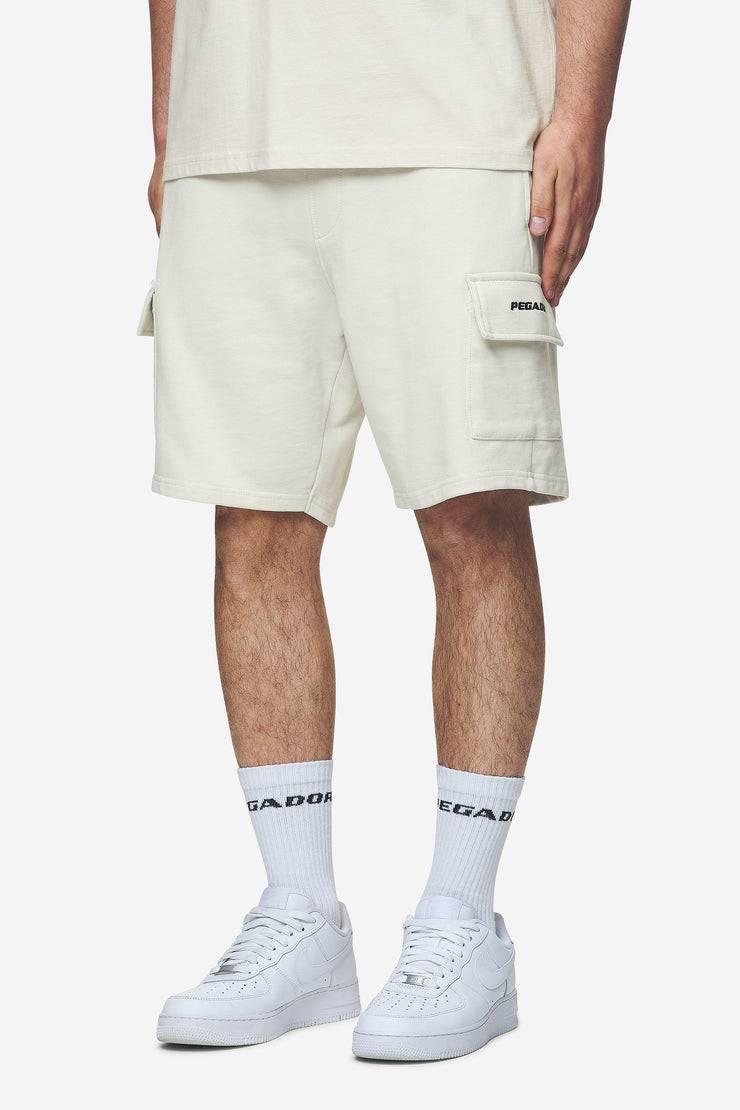 Pegador Otega Terry Cargo Shorts Washed Salty Cream