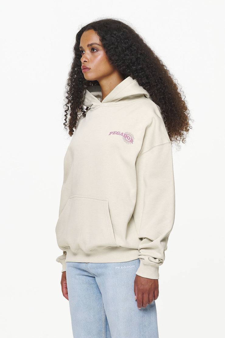 Pegador Pall Oversized Hoodie Vintage Washed Bone White