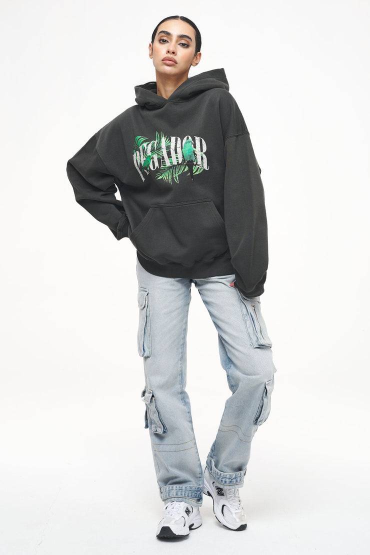 Pegador Palm Oversized Hoodie Vintage Washed Iron Grey