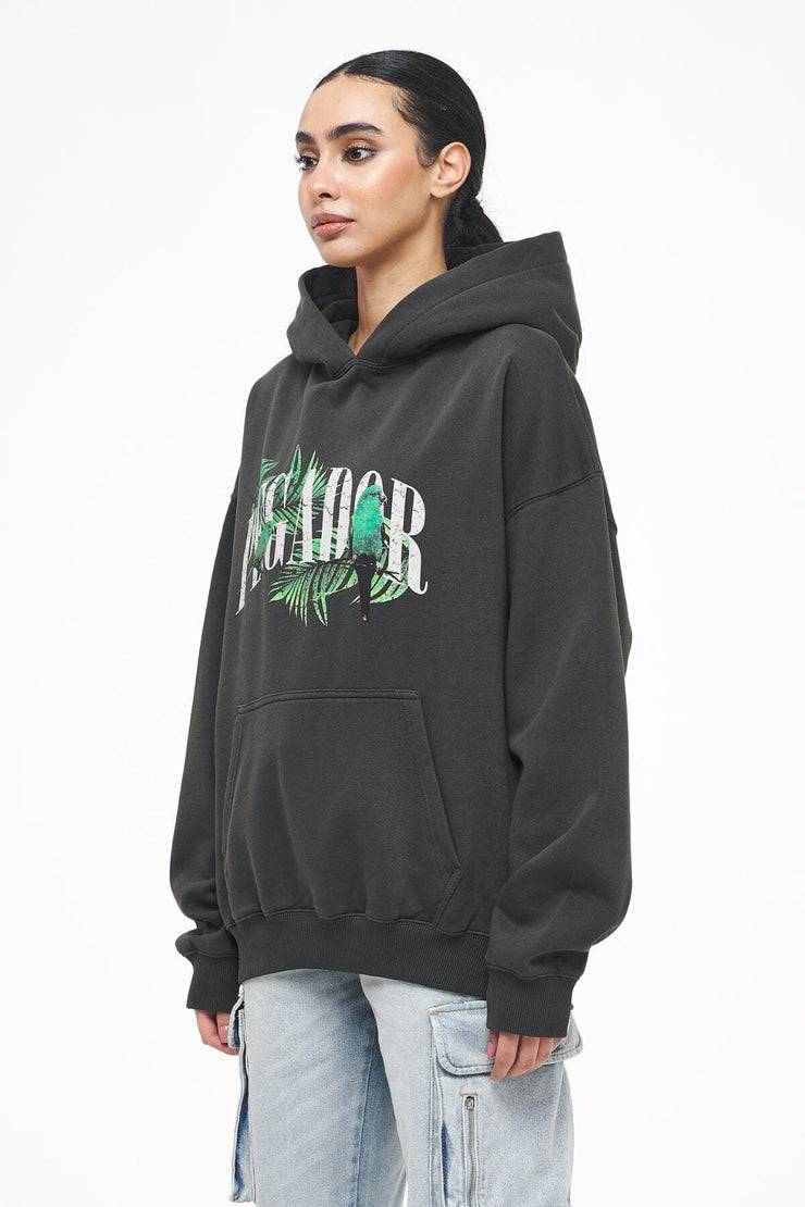 Pegador Palm Oversized Hoodie Vintage Washed Iron Grey