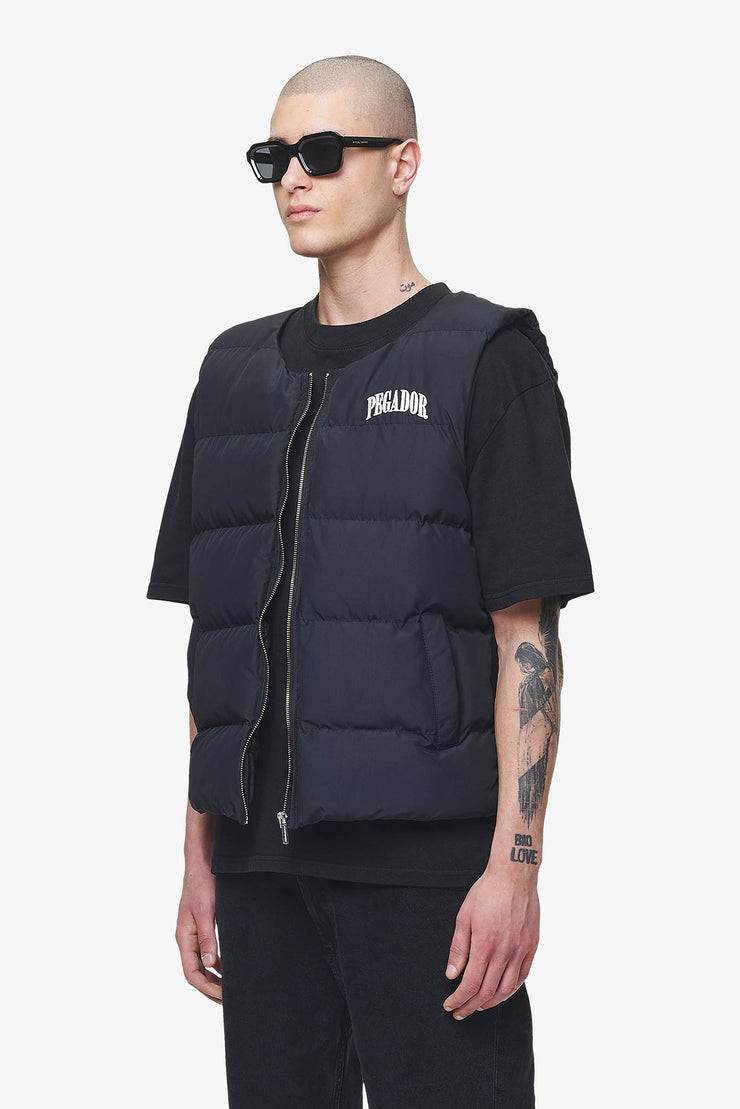 Pegador Aberdeen Round Neck Puffer Vest Black Ink