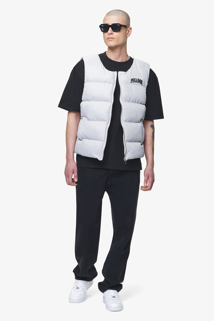 Pegador Aberdeen Round Neck Puffer Vest Dusk Grey
