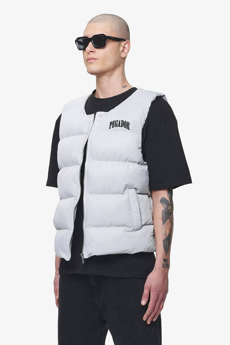 Pegador Aberdeen Round Neck Puffer Vest Dusk Grey
