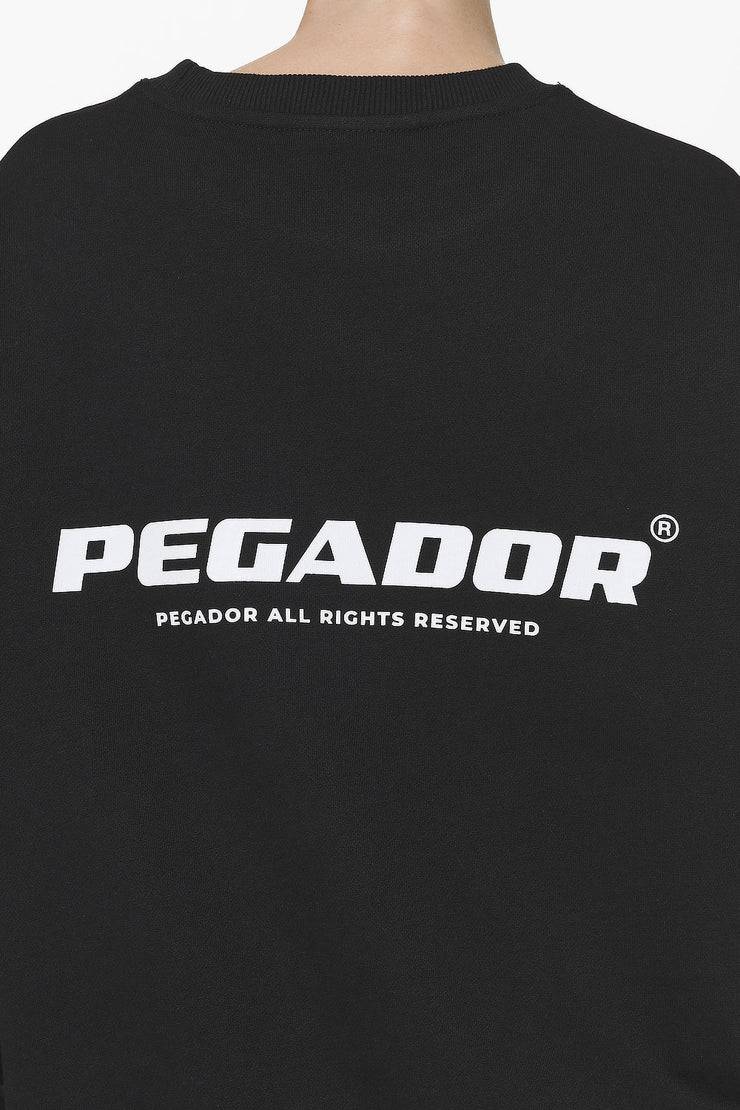 Pegador Aelva Logo Heavy Oversized Crew Neck Black
