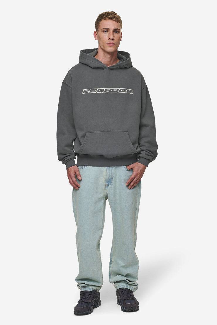 Pegador Alden Oversized Hoodie Washed Anthracite