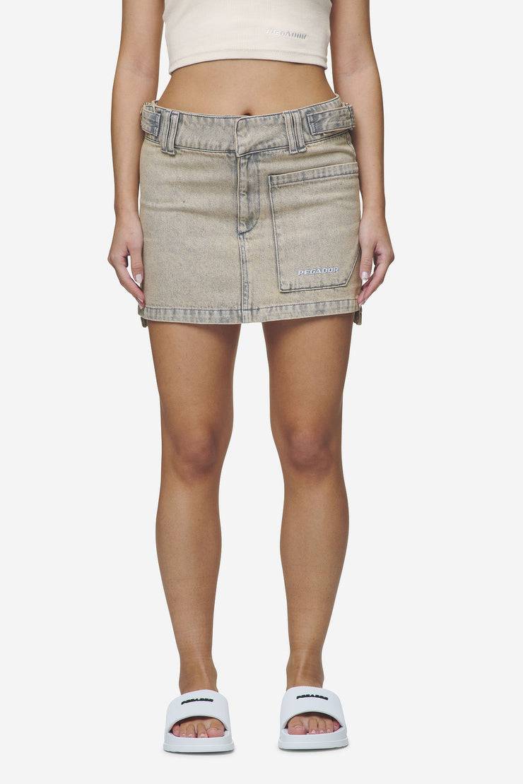 Pegador Antonia Cargo Mini Skirt Washed Coast Sand