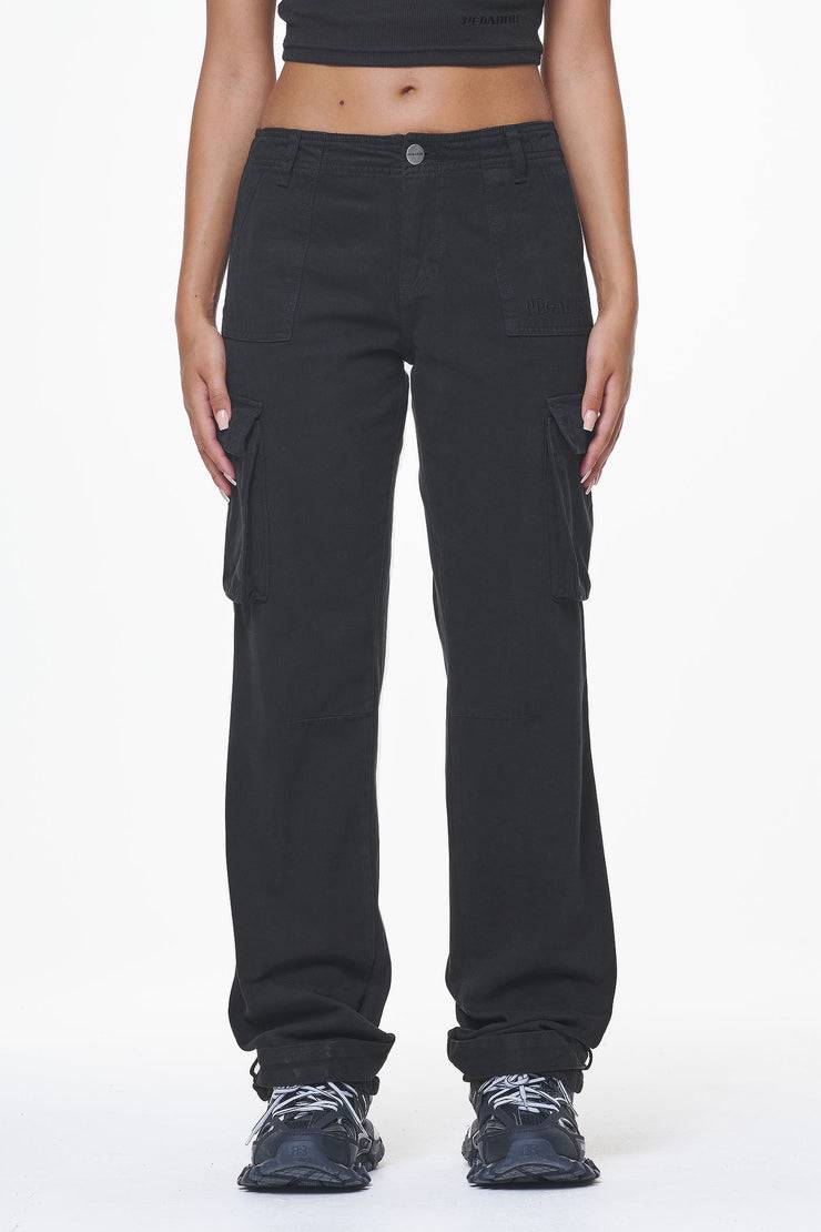 Pegador Arlia Wide Cargo Pants Black