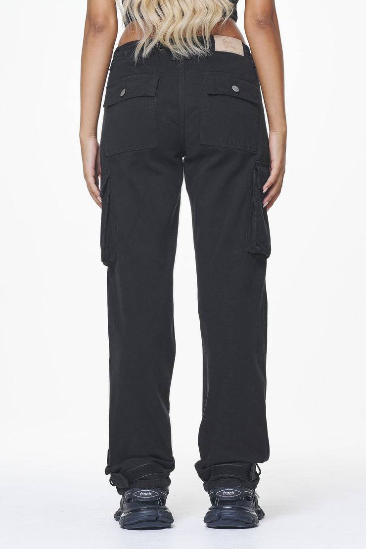 Pegador Arlia Wide Cargo Pants Black