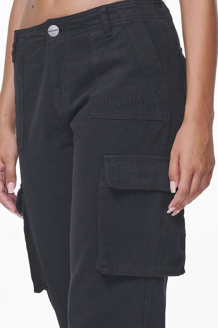 Pegador Arlia Wide Cargo Pants Black