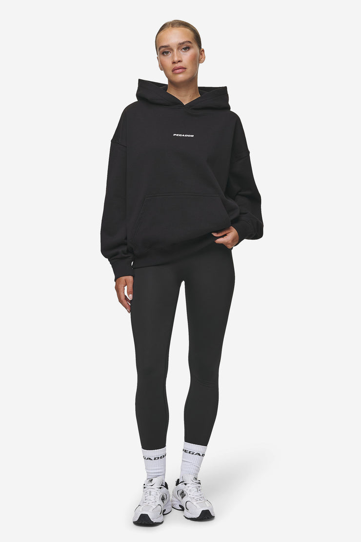 Pegador Atna Logo Oversized Hoodie Black White