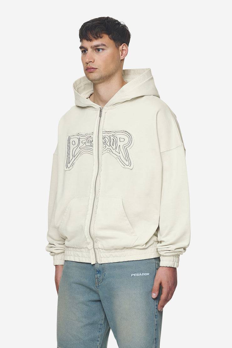 Pegador Avon Boxy Sweat Jacket Washed Salty Cream