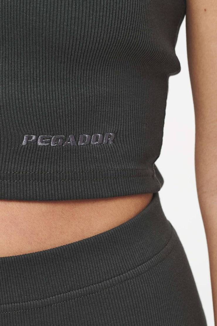 Pegador Ayla Crop Top Vintage Washed Iron Grey