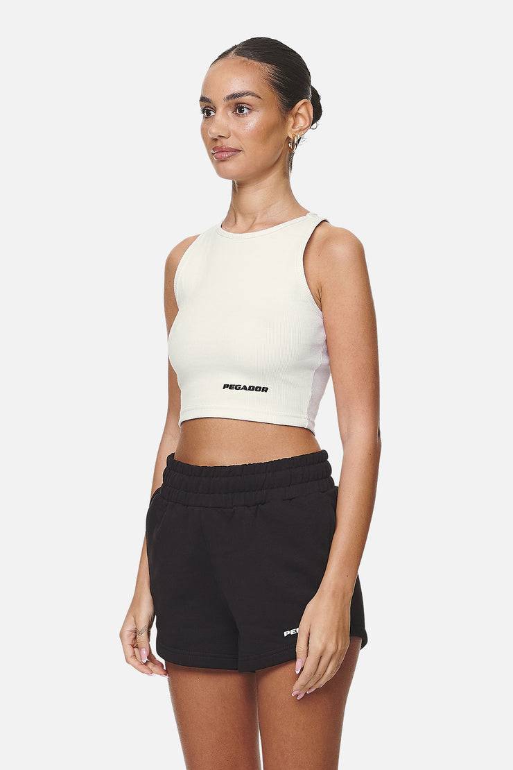 Pegador Ayla Crop Top Washed Coconut Milk Black