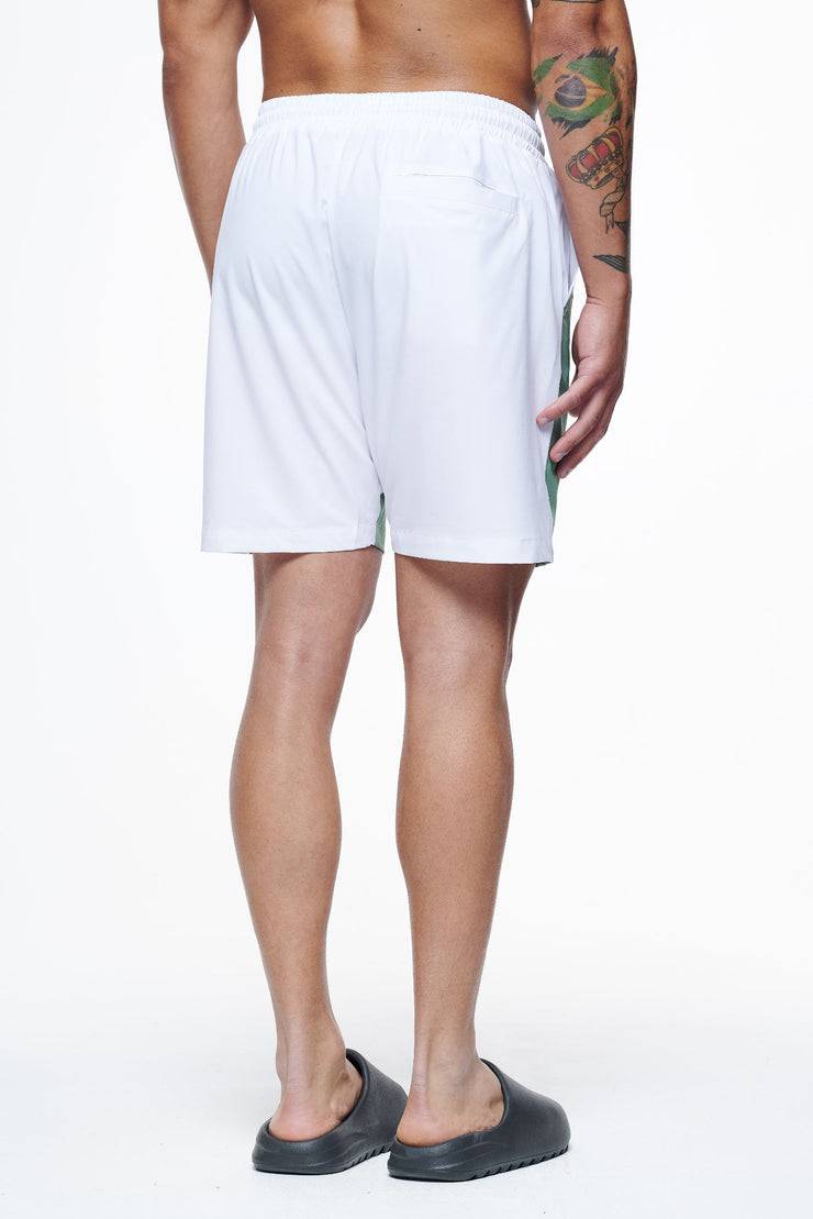 Pegador Baker Swim Shorts White Cypress Green