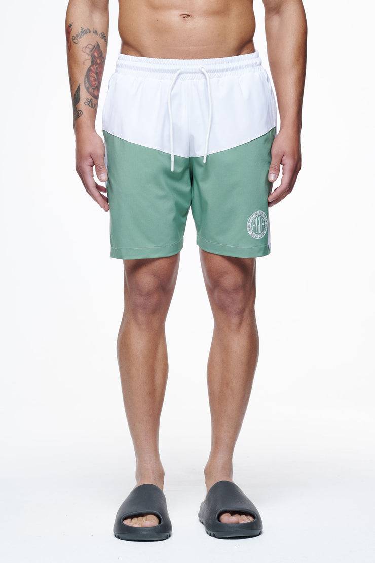 Pegador Baker Swim Shorts White Cypress Green
