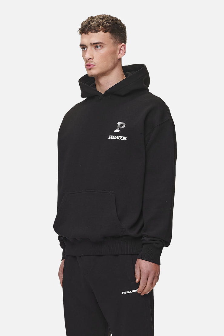 Pegador Baldock Oversized Hoodie Washed Black