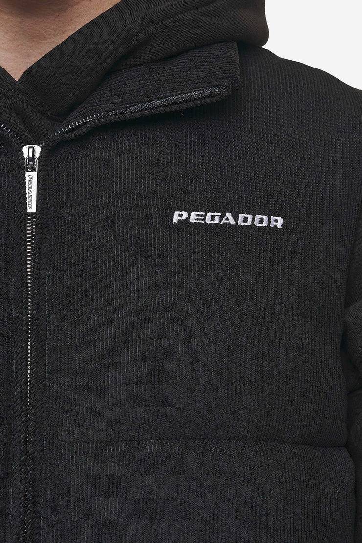 Pegador Bardon Cord Puffer Vest Black