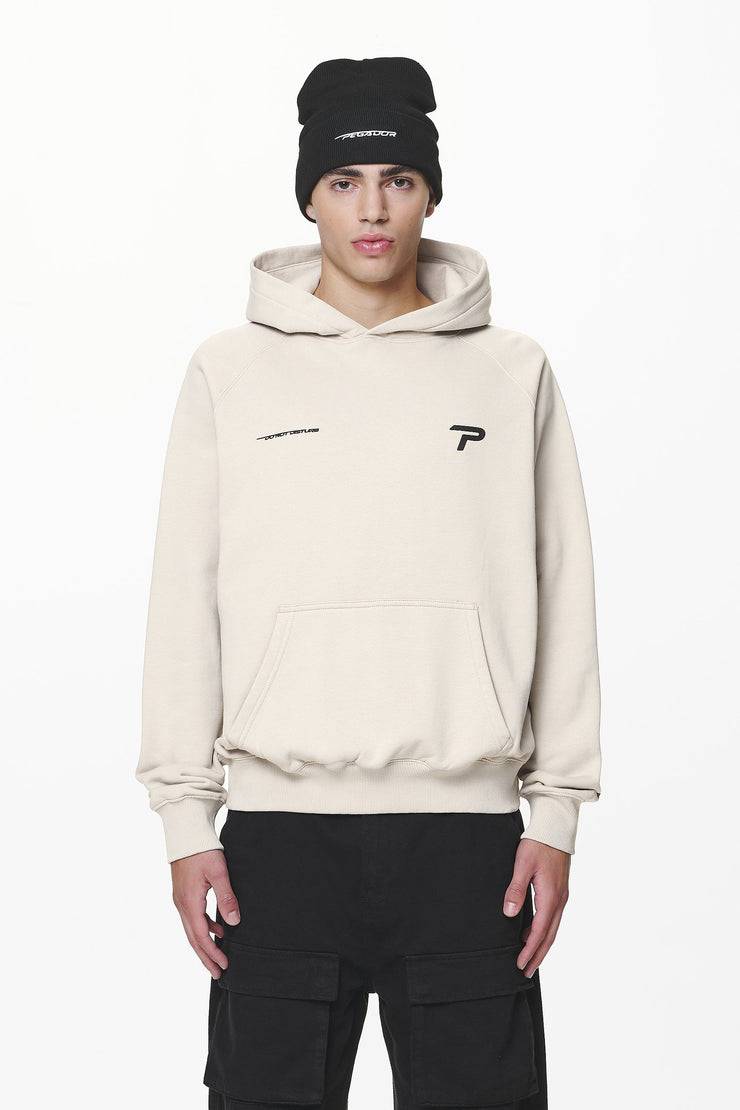 Pegador Barone Raglan Hoodie Washed Dust Cream
