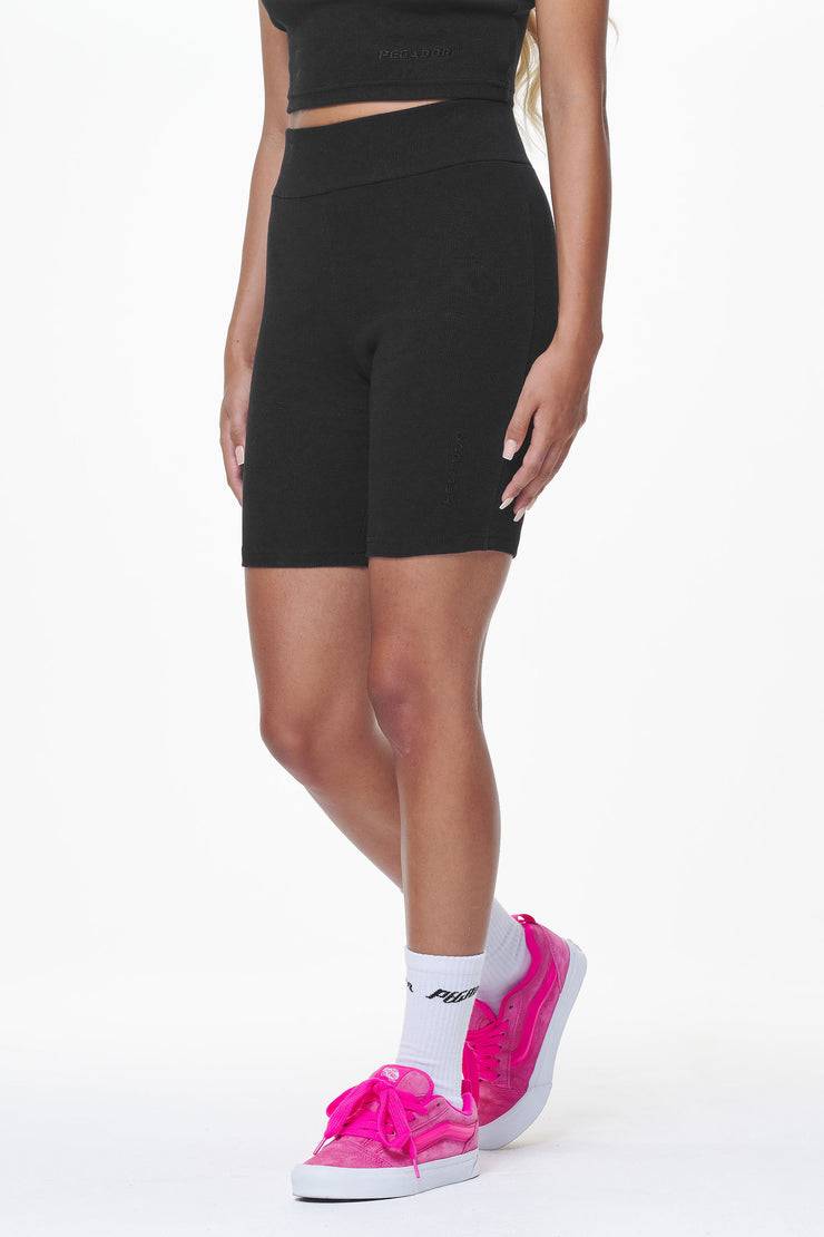 Pegador Barrie Rib Biker Shorts Black