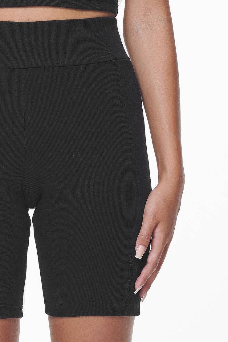 Pegador Barrie Rib Biker Shorts Black